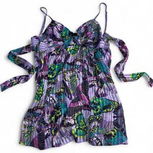 Betsey Johnson Multicolor butterfly print halter top